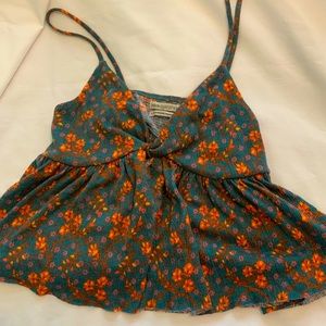 Urban Outfitters Baby Doll Cropped Floral Print top with spaghetti straps Size S